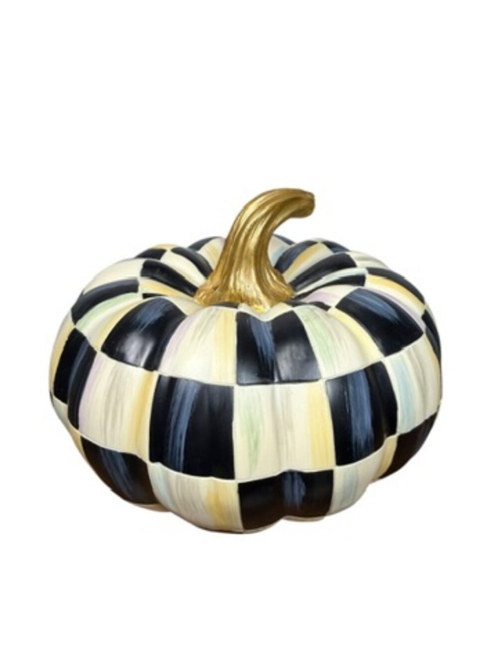 MacKenzie-Childs MacKenzie Childs Courtly Check Squashed Small Pumpkin